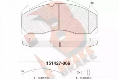 R BRAKE rb1427 -  Комплект тормозных колодок, дисковый тормоз